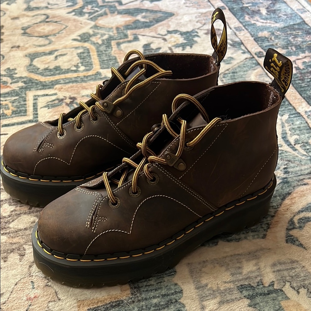 Dr. Martens CHURCH ARC CRAZY HORSE PLATFORM MONKEY BOOTS